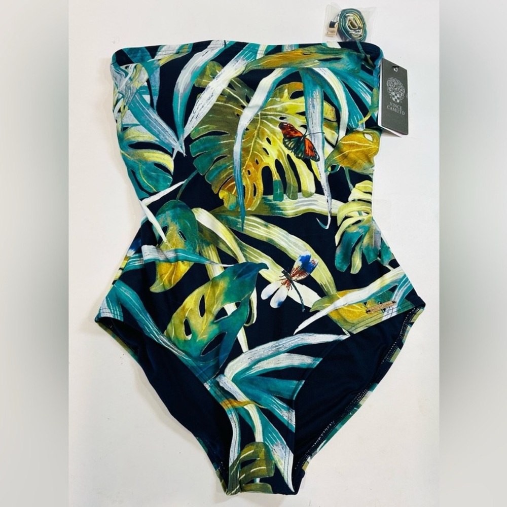 NWT Vince Camuto 1 pc swimwear “Cruise” tropical in Deep Sea size 10